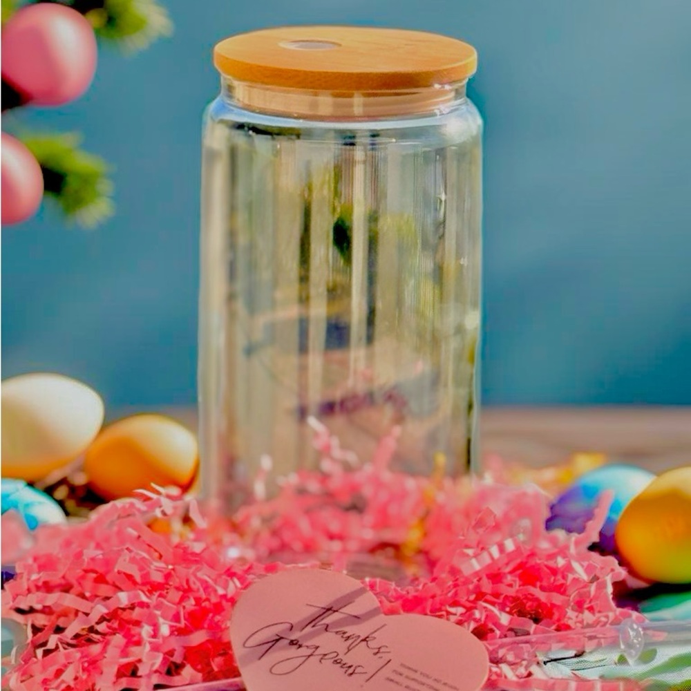 Coffee Clear Glass cup with Bamboo Lid